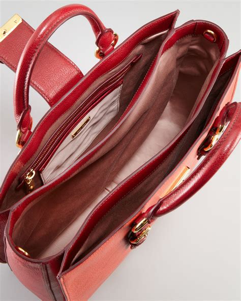 miu miu madras satchel|Miu Miu Madras Bicolor Satchel Bag, Mandarino/Rubino.